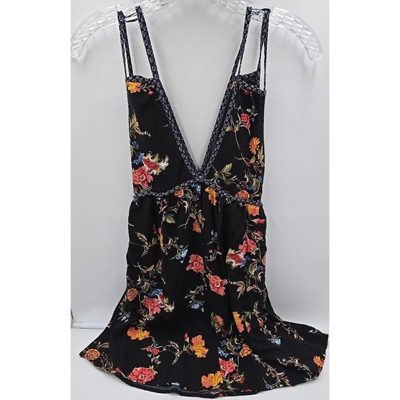 Band of Gypsies Boho Print Sleeveless Mini Dress Size S Womens Babydoll Y2K - Picture 2 of 8